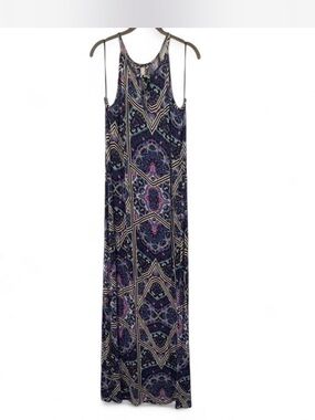 Fairy Boho attention Blueish- Purple Multi-Pattern Maxi Dress size XL